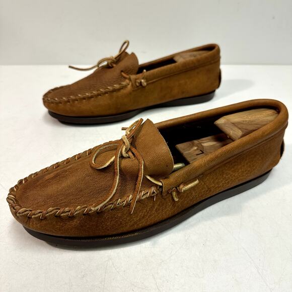 VERY GOOD Quoddy Men's Canoe Lace Up Moccasin Whipstitch Camp Moc Made in USA 11 - Picture 5 of 11
